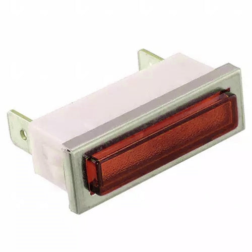 VCC 2330QD1 Red Neon 125V Rectangular Panel Mount Indicator Lamp, 1.28" x 0.40" Hole, Tab Terminals, 105VAC to 125VAC