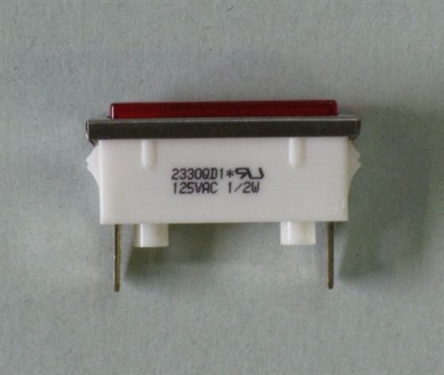 VCC 2330QD1 Red Neon 125V Rectangular Panel Mount Indicator Lamp, 1.28" x 0.40" Hole, Tab Terminals, 105VAC to 125VAC