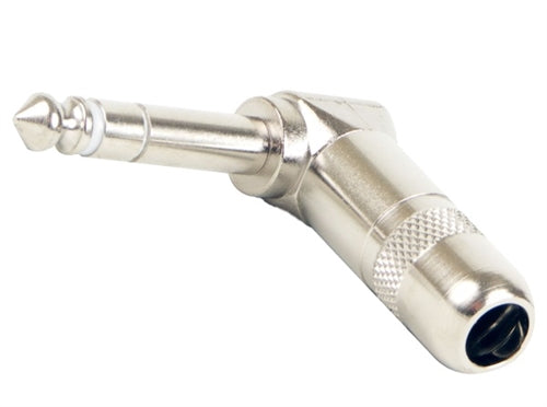 Switchcraft 236 3 Pole Stereo 1/4" Right Angle Cable Mount Phone Plug, Round Metal Handle with Solder Contacts