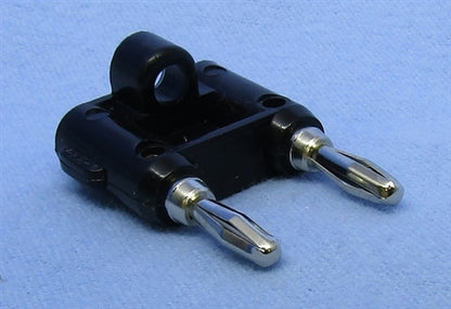 Philmore 2360 Dual Black Banana Plug with Set Screws, 0.75" Center to Center Spacing