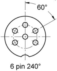 Mode 25-260-1 Inline 6 Pin DIN Plug