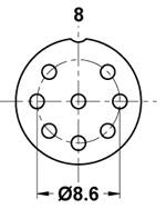 Mode 25-728-1 Inline 8 Pin Microphone Plug