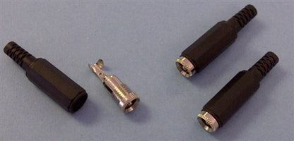 Philmore 257 Inline 2.1mm DC Coaxial Power Jack, with Solder Lug Terminals and Plastic Strain Relief