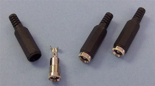 Philmore 258 Inline 2.5mm DC Coaxial Power Jack, with Solder Lug Terminals and Plastic Strain Relief