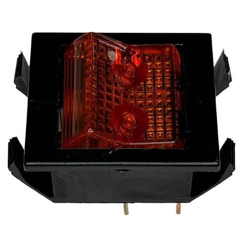 Eaton 2600A11E Lighted Rocker Switch DPST On-Off, 16A@125VAC/250VAC / 10A@28VDC, Amber Lamp, QC Terminals