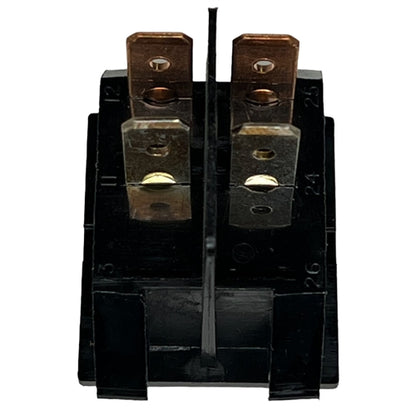 Eaton 2600A11E Lighted Rocker Switch DPST On-Off, 16A@125VAC/250VAC / 10A@28VDC, Amber Lamp, QC Terminals