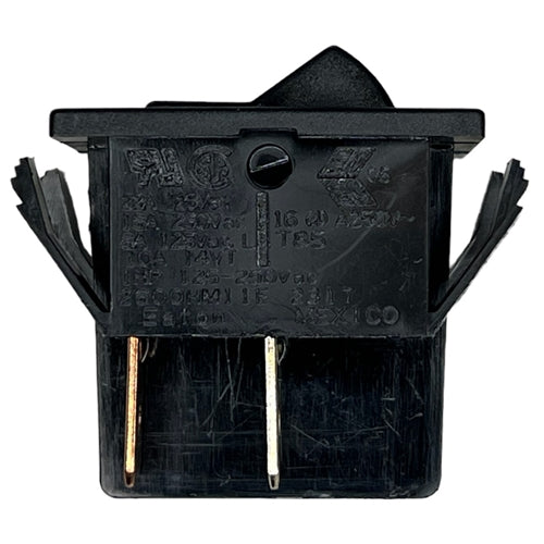 Eaton 2600HM11E Rocker Switch DPST On-Off, 22A@125VAC / 16A@250VAC, Black, QC Terminals
