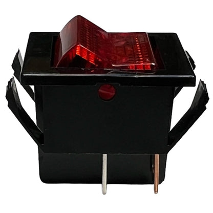 Eaton 2600HR11E Lighted Rocker Switch DPST On-Off, 22A@125VAC / 16A@250VAC, Red Lamp, QC Terminals