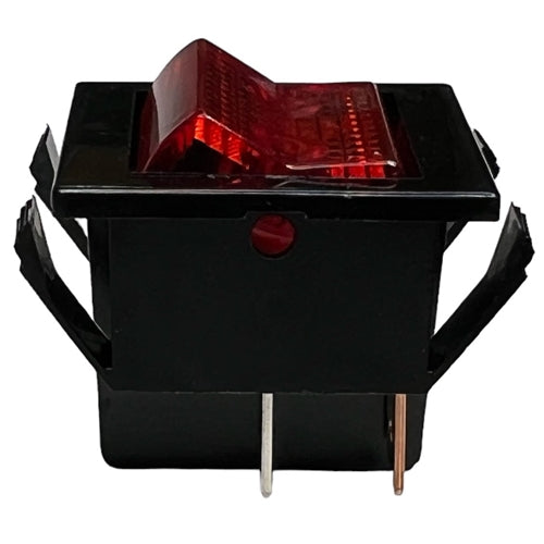Eaton 2600HR11E Lighted Rocker Switch DPST On-Off, 22A@125VAC / 16A@250VAC, Red Lamp, QC Terminals