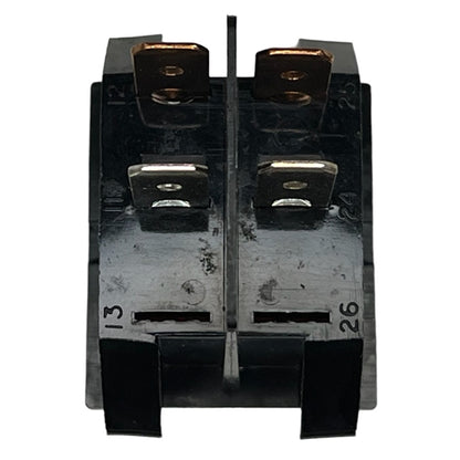 Eaton 2600HR11E Lighted Rocker Switch DPST On-Off, 22A@125VAC / 16A@250VAC, Red Lamp, QC Terminals