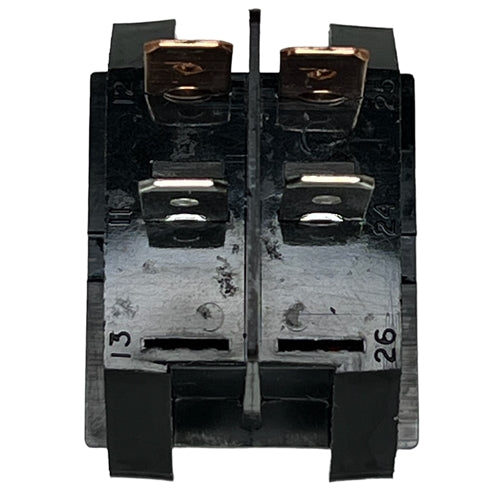 Eaton 2600R11E Lighted Rocker Switch DPST On-Off, 16A@125VAC/250VAC / 10A@28VDC, Red Lamp, QC Terminals