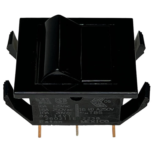 Eaton 260211E Rocker Switch DPDT On-On, 16A@125VAC/250VAC / 8A@14VDC(t), Black, QC Terminals