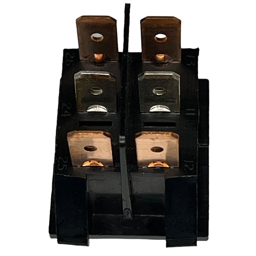 Eaton 260211E Rocker Switch DPDT On-On, 16A@125VAC/250VAC / 8A@14VDC(t), Black, QC Terminals