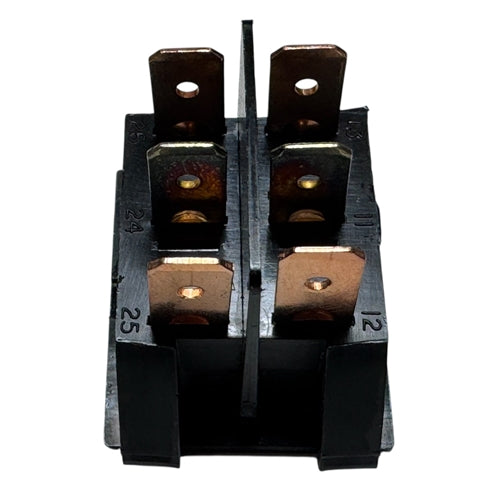 Eaton 2602-12E Rocker Switch DPDT On-On, 16A@125VAC / 16A@250VAC /10A@28VDC, White Rocker