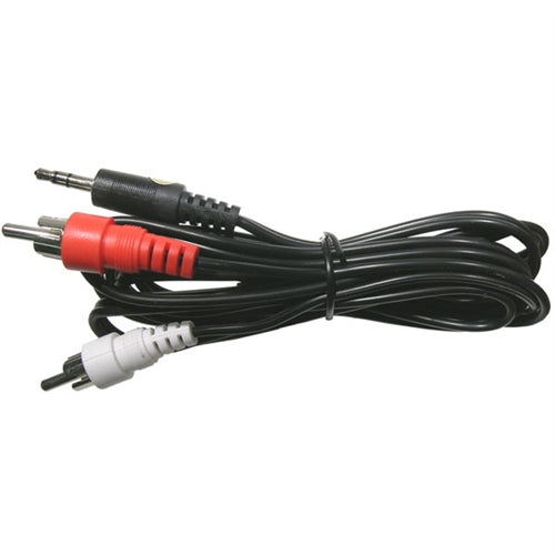 Mode 27-974-0 'Y' Cable, One 3.5mm Stereo Plug to Two RCA Plugs, 6' Long