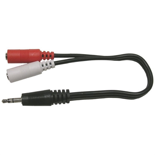 Mode 27-978-1 'Y' Cable, One 3.5mm Stereo Plug to Two 3.5mm Stereo Jacks, 6" Long
