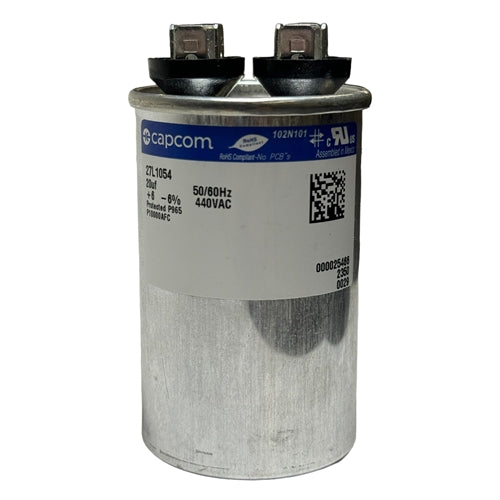 Capcom Genteq 27L1054 Motor Run Capacitor 20uF 440VAC Round ** Rated for Continuous/100% Duty Cycle **
