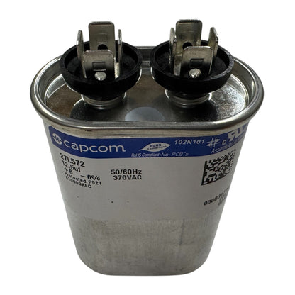 Capcom Genteq 27L572 Motor Run Capacitor 12.5uF 370VAC Oval ** Rated for Continuous/100% Duty Cycle **
