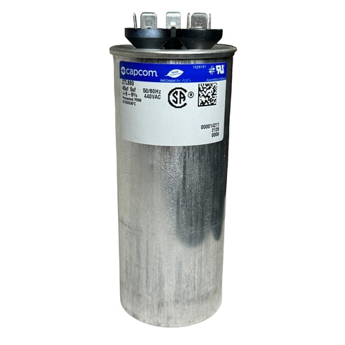 Capcom Genteq 27L889 Motor Run Capacitor 45uF/5uF 440VAC Round ** Rated for Continuous/100% Duty Cycle **