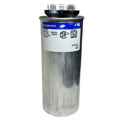 Capcom Genteq 27L889 Motor Run Capacitor 45uF/5uF 440VAC Round ** Rated for Continuous/100% Duty Cycle **