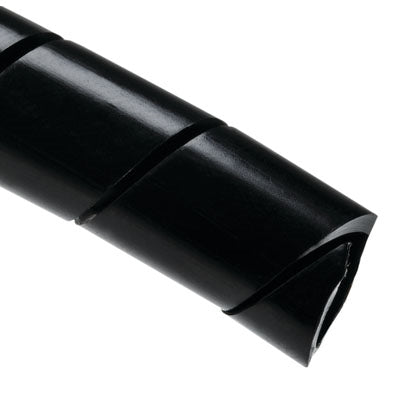 Hellermann Tyton 2NFP0C 1/4" Spiral Wrap Protective Sleeving, Polyethylene, Black 100' Roll, Max Bundle Diameter: 2"