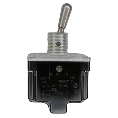 Honeywell 2TL1-1 Toggle Switch DPDT On-Off-On 15A/125VAC, Non-Locking Lever, Sealed, Screw Terminals, UL CSA