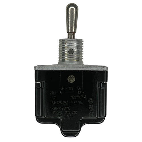 Honeywell 2TL1-10 Toggle Switch DPDT On-On-On 15A/125VAC, Non-Locking Lever, Sealed, Screw Terminals, UL CSA