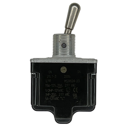 Honeywell 2TL1-3 Toggle Switch DPDT On-On 15A/125VAC, Non-Locking Lever, Sealed, Screw Terminals, UL CSA