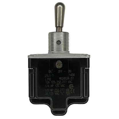 Honeywell 2TL1-7 Toggle Switch DPDT (On)-Off-(On) 15A/125VAC, Non-Locking Lever, Sealed, Screw Terminals, UL CSA