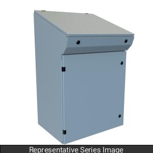 Hammond 2CSC2024 Series 2000 Consolet Operator Interface Enclosure, NEMA 3R, 4, 12 and 4X, 304 Stainless Steel, Sloped 20° Lid, 30.36"/38.03" H x 24" W x 17.30" D.