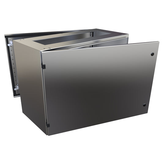 Hammond 2CSBX263618 Series 2000 Dual-Access Modular Console Base Unit, NEMA 3R, 4, 12 and 4X, 304 Stainless Steel, 26" H x 36" W x 16.50" D.