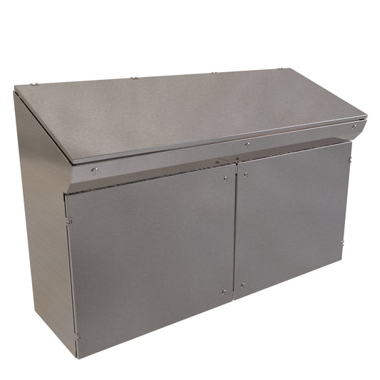 Hammond 2CSC2060 Series 2000 Consolet Operator Interface Enclosure, NEMA 3R, 4, 12 and 4X, 304 Stainless Steel, Sloped 20° Lid, 30.36"/38.03" H x 60" W x 17.30" D.
