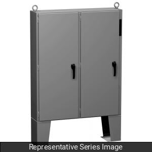 Hammond 2UD605012FFTC N12 Two Door Disconnect Enclosure W/ Panel - 60.13" x 50" x 12.13" - Steel/Gray