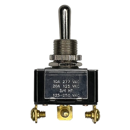 Philmore 30-010 Toggle Switch SPDT On-Off-On, 20A@125VAC / 10A@277VAC, Screw Terminals