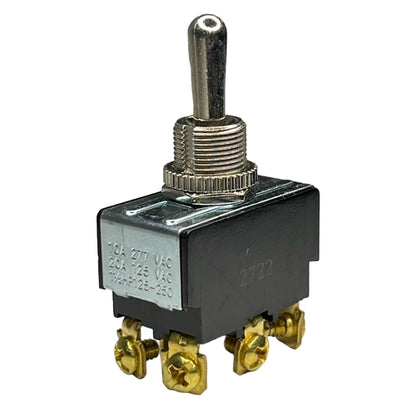 Philmore 30-050 Toggle Switch DPDT (On)-Off-(On), 20A@125VAC / 10A@277VAC, Screw Terminals