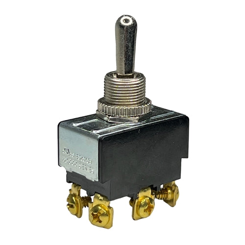Philmore 30-051 Toggle Switch DPDT On-Off-(On), 20A@125VAC / 10A@277VAC, Screw Terminals