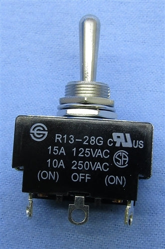 Philmore 30-10099 Toggle Switch SPDT (On)-Off-(On), 15A@125VAC / 10A@250VAC, Solder Terminals