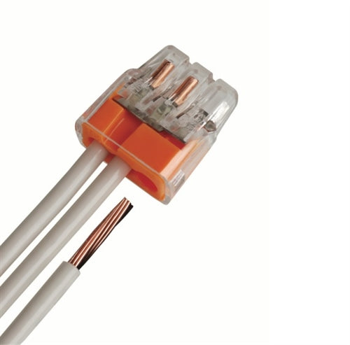 Ideal 30-1033 In-Sure Push-In Wire Connectors, Model 33 3-Port Orange, Box of 100
