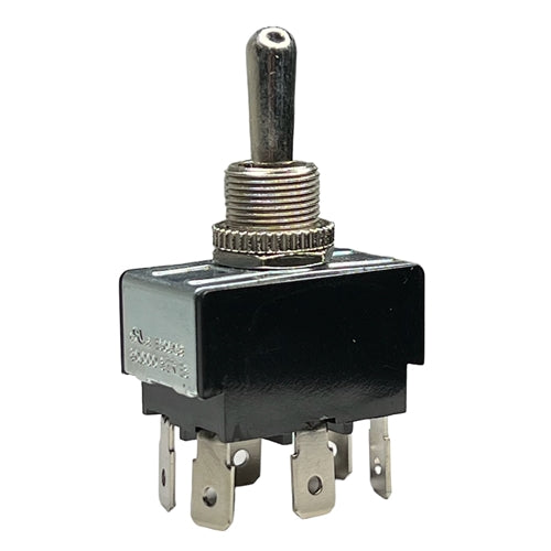 Philmore 30-330 Heavy Duty Toggle Switch DPDT (On)-Off-(On) , 20A@125VAC / 10A@277VAC, QC Terminals