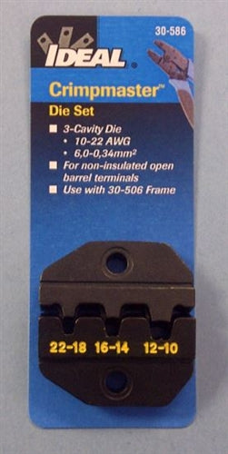 Ideal 30-586 Die Set for 22-10AWG Non-Insulated Open Barrel Terminals, for Crimpmaster Tool