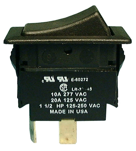 Philmore 30-630 Heavy Duty Rocker Switch DPST On-Off, 20A@125VAC / 10A@277VAC, QC Terminals