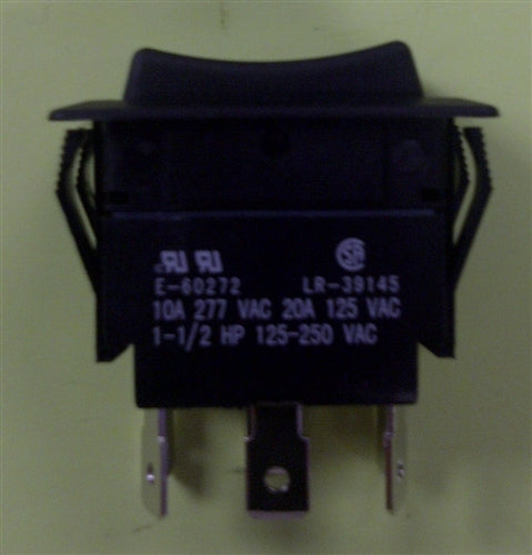 Philmore 30-650 Heavy Duty Rocker Switch DPDT On-Off-On, 20A@125VAC / 10A@277VAC, QC Terminals