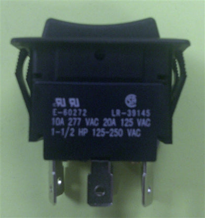 Philmore 30-690 Heavy Duty Rocker Switch DPDT On-Off-(On), 20A@125VAC / 10A@277VAC, QC Terminals