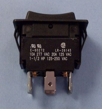 Philmore 30-695 Heavy Duty Rocker Switch DPDT (On)-Off-(On), 20A@125VAC / 10A@277VAC, QC Terminals