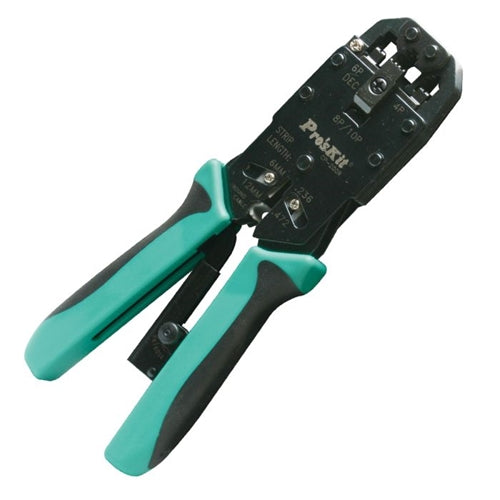 Proskit 300-064 Ratcheted Crimper for 4p4c,6p6c, 10P8C, 10P10C Modular Crimp Plugs, Parallel Crimping Action
