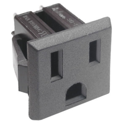 Mode 31-043-1 Chassis Mount 3-WIRE Snap-In AC Receptacle; 10A/250VAC CSA / 15A/250VAC UL