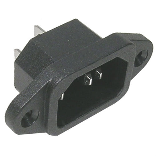Mode 31-045-0 IEC320 3-WIRE Male Chassis Mount AC Receptacle, 15A/250VAC CSA/UL