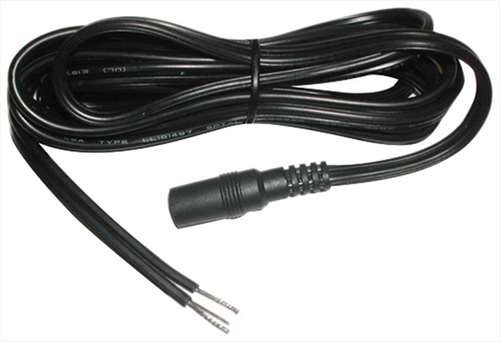 Circuit-Test 310-970-18A Coaxial Power DC Cable, 2.1mm x 5.5mm Inline Jack to Wire Leads, 6ft 18AWG