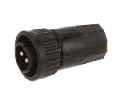 Conxall 3182-2PG-3DC Connector 2 Pin Male Cable Plug, IP67 Certified, 12AWG Gold Plated Contacts, Solder Style