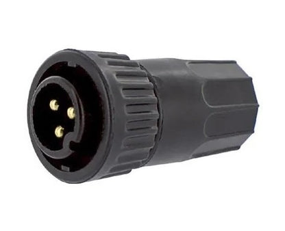Conxall 3182-3PG-3DC Connector 3 Pin Male Cable Plug, IP67 Certified, 12AWG Gold Plated Contacts, Solder Style